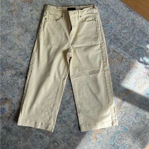 Yellow high rise wide leg crop pants